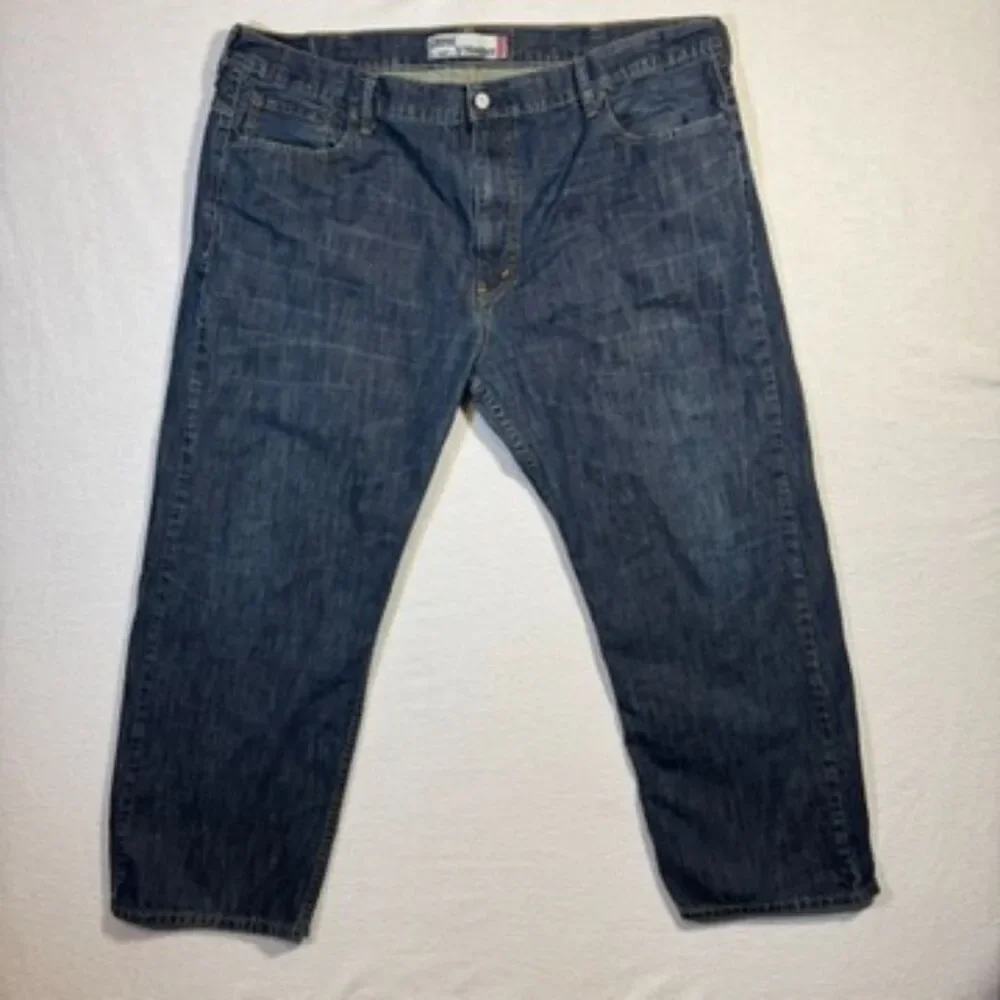 Levis 569 Loose fit Straight Leg Jeans Mens 42x30 Dark Wash Blue Denim